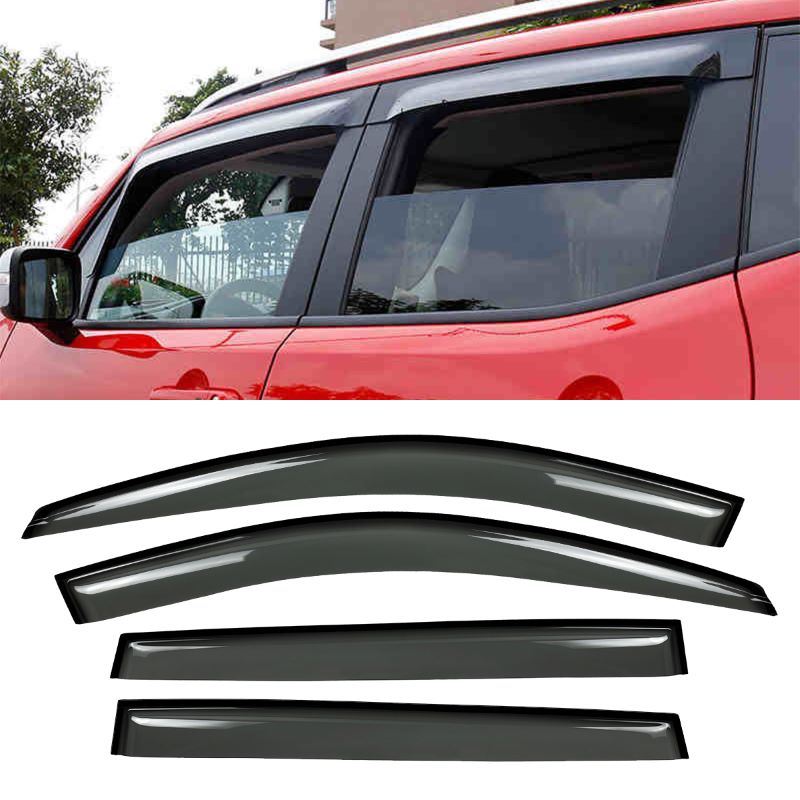 4pcs Shade Deflector Window Visors For 14-20 Jeep Cherokee