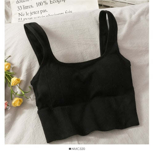 V-neck Halter Sweet Camisole Top 2021 Summer Women Sexy off-Shoulder Solid Color Sleeveless Camis Women's Clothing Tanks Tops