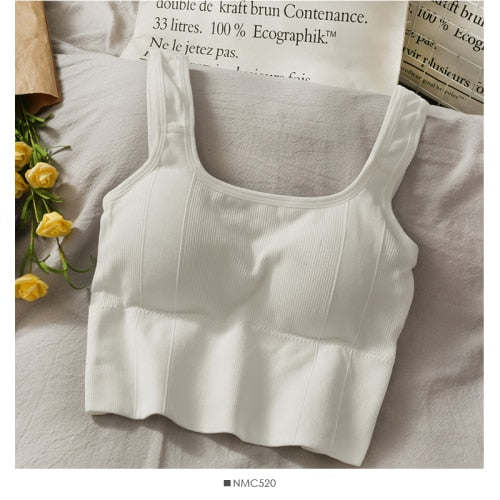 V-neck Halter Sweet Camisole Top 2021 Summer Women Sexy off-Shoulder Solid Color Sleeveless Camis Women's Clothing Tanks Tops