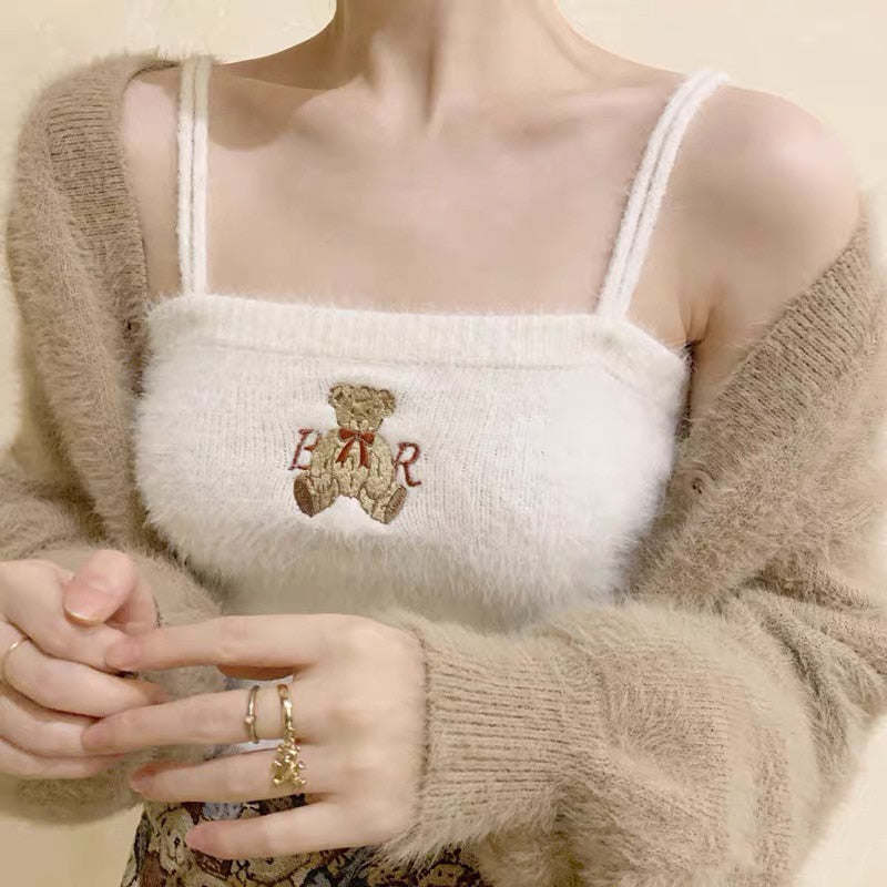 V-neck Halter Sweet Camisole Top 2021 Summer Women Sexy off-Shoulder Solid Color Sleeveless Camis Women's Clothing Tanks Tops