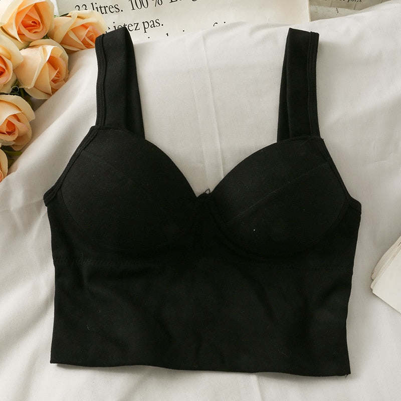 V-neck Halter Sweet Camisole Top 2021 Summer Women Sexy off-Shoulder Solid Color Sleeveless Camis Women's Clothing Tanks Tops