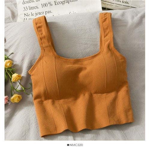 V-neck Halter Sweet Camisole Top 2021 Summer Women Sexy off-Shoulder Solid Color Sleeveless Camis Women's Clothing Tanks Tops