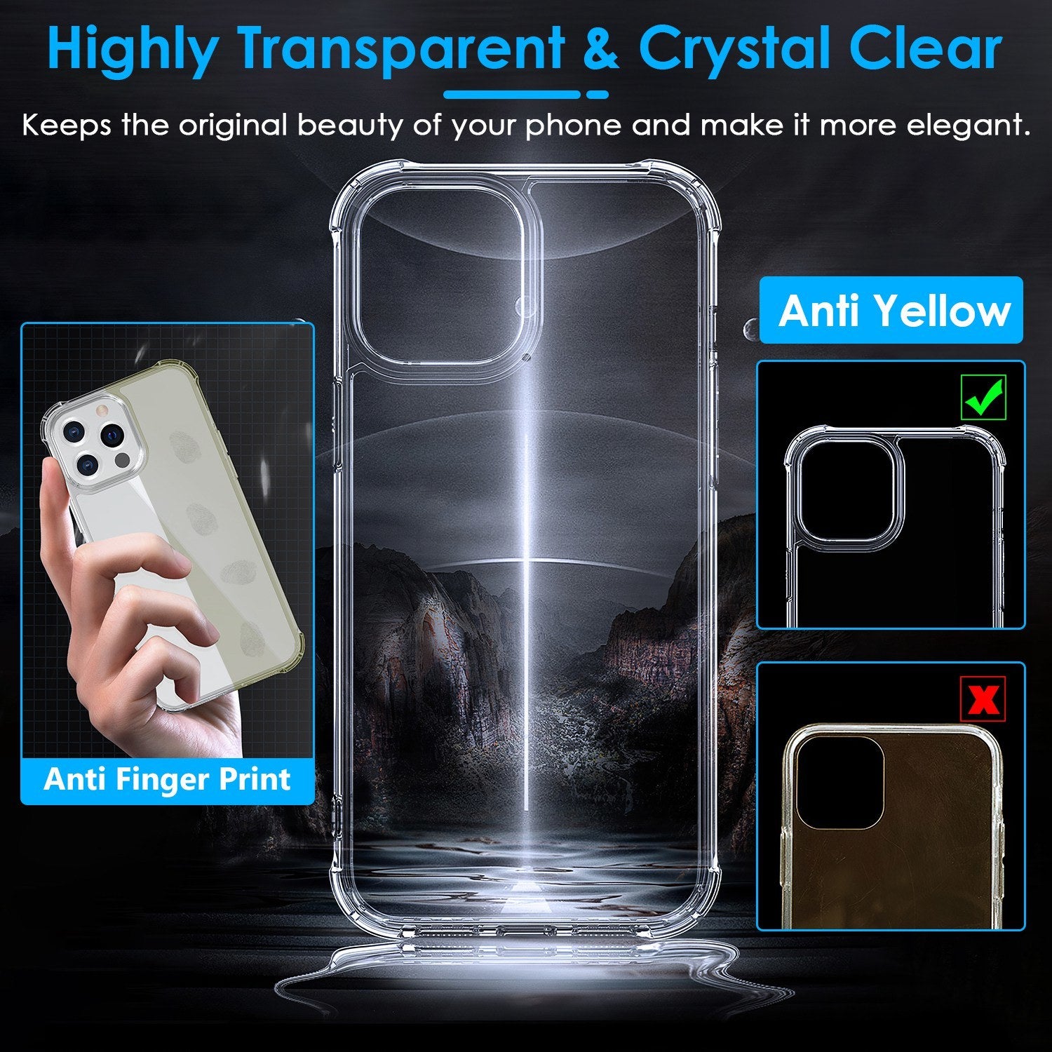 Shockproof Clear Phone Case Soft TPU Transparent Phone Cover Anti-Shock Ultra-Thin Phone Case Cover