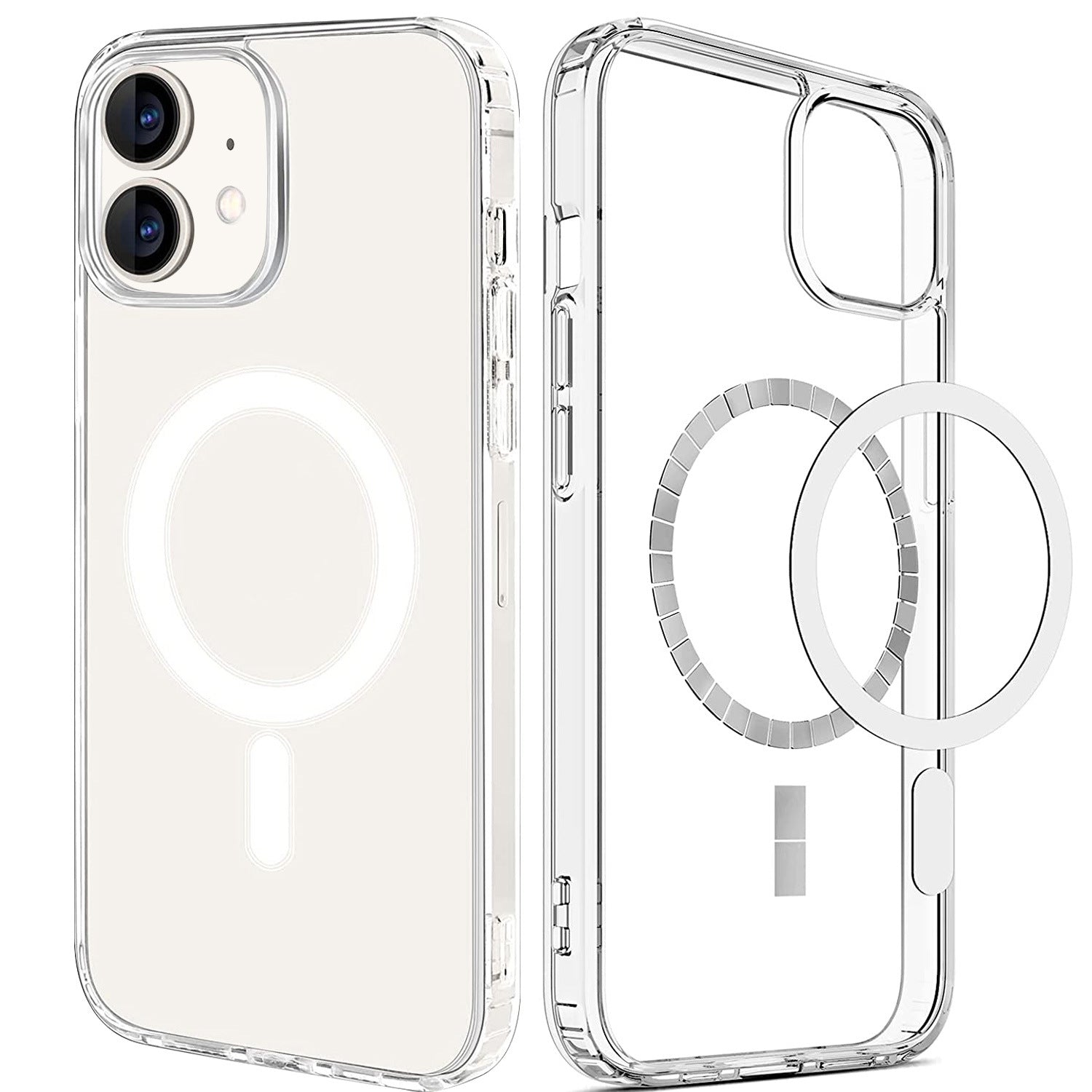 Magnetic Clear Phone Case Shockproof Transparent Phone Cover with Strong Magnet Absorption MagSafe