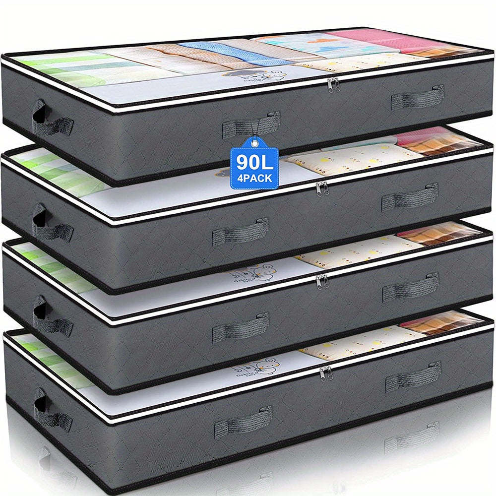 Clearwindowed Under Bed Storage Solution for Clothes Bedding