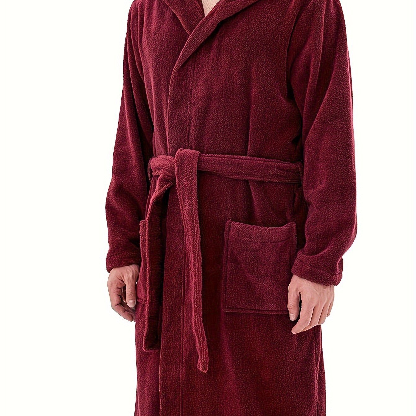 Mens Cozy Hooded Robe Trendy Warm Comfy Lounge Wear
