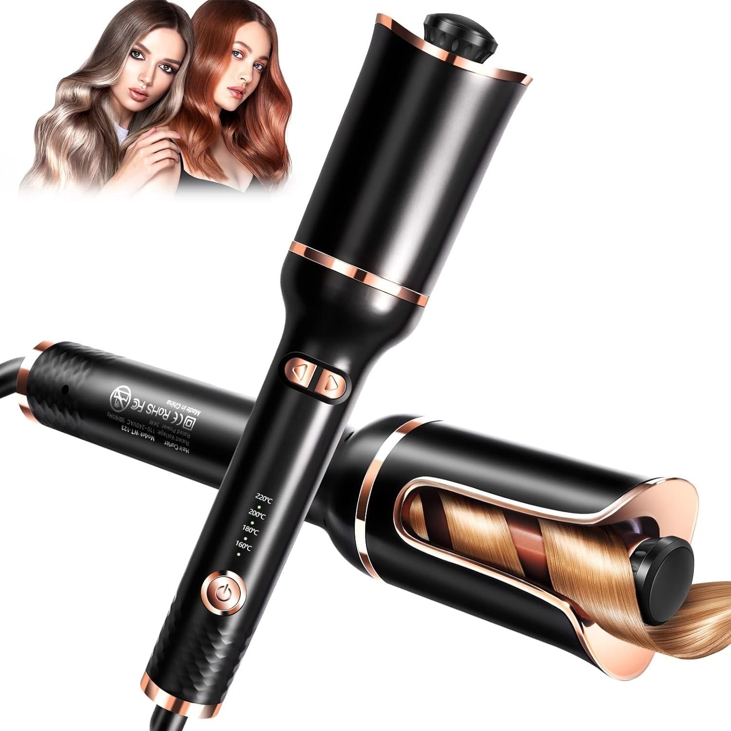 Automatic Curling Iron, Automatic Hair Curler with 1" Curling Iron Large Slot, Rotating Curling Iron with Auto Shut-Off for Hair Styling Irons, Hair Curler Fast Heating Wand for Medium/Long Hair