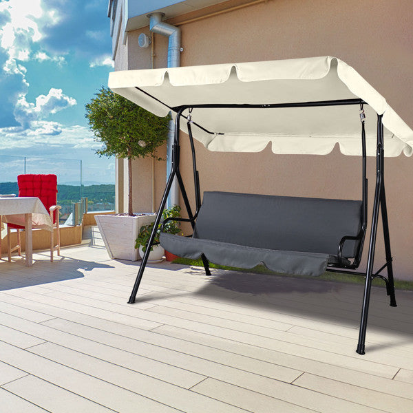 77'' x 43'' UV Protection & Water Resistance Swing Canopy Replacement Waterproof Top Cover for Outdoor Garden Patio Porch Yard, Top Cover Only(Grey)