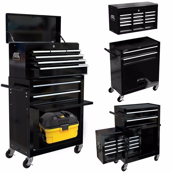 8 Drawers Tool Chest Tool Box, Large Tool Cabinet with Drawers, Rolling Tool Chest with Wheels for Workshop Mechanics Garage