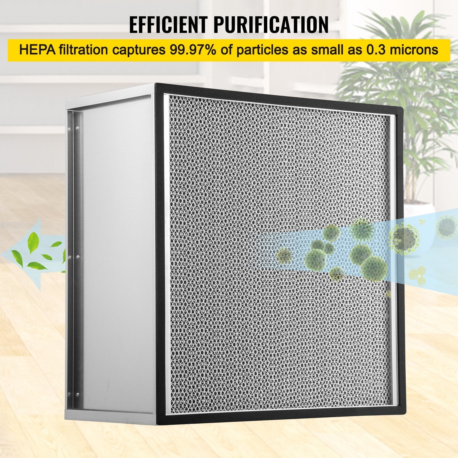 VEVOR HEPA Replacement Filter, 24''x24''x11.5'' AC Filter, True HEPA Pleated Air Filter, Air Filter Replacement with Galvanized Frame, 99.97% Standard
