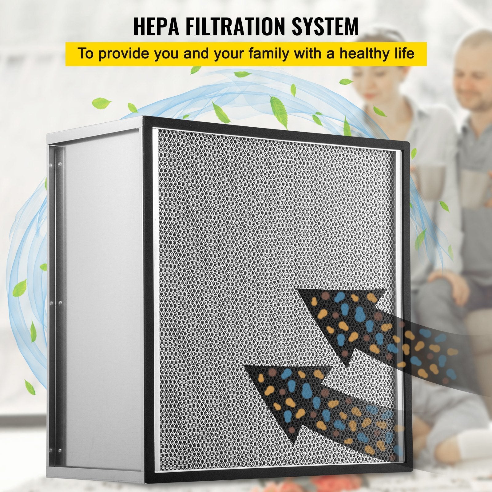 VEVOR HEPA Replacement Filter, 24''x24''x11.5'' AC Filter, True HEPA Pleated Air Filter, Air Filter Replacement with Galvanized Frame, 99.97% Standard