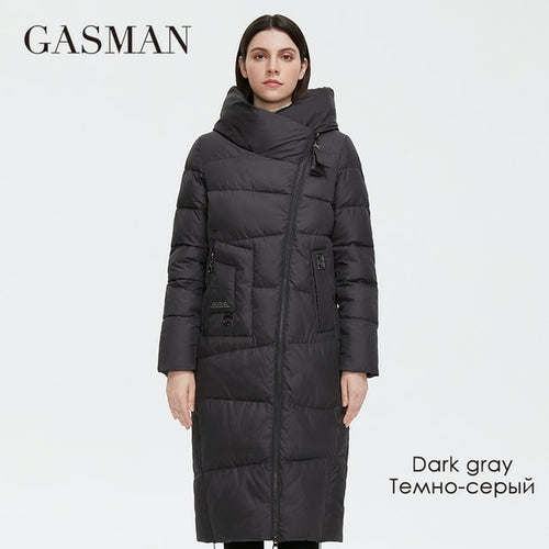 Gasman 2022 New Winter Down Jacket Women Long Thick Coat Hooded Puffer
