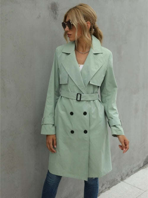 Fashion Women Trench Casual Solid Color Coat Adult Elegant Fashion