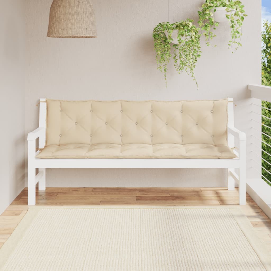 Garden Bench Cushions 2pcs Beige 70.9"x19.7"x2.8" Oxford Fabric