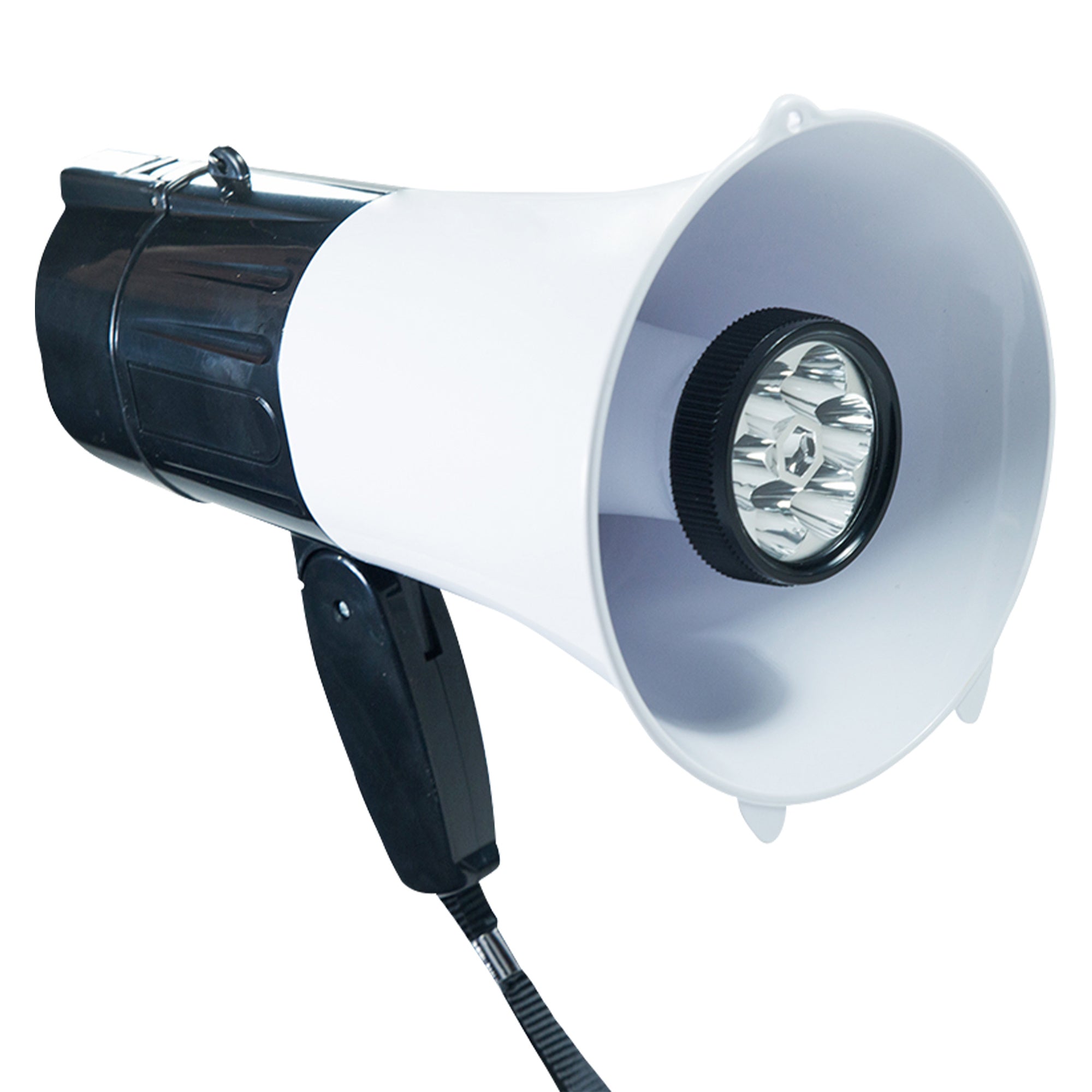 5 Core Megaphone Speaker Portable • 30W Bullhorn w Siren • LED Lights • Adjustable Volume Bull Horn • 800 Yard Range • Recording • Battery Operated Handheld Mega Phone for Coaches Safety Drill