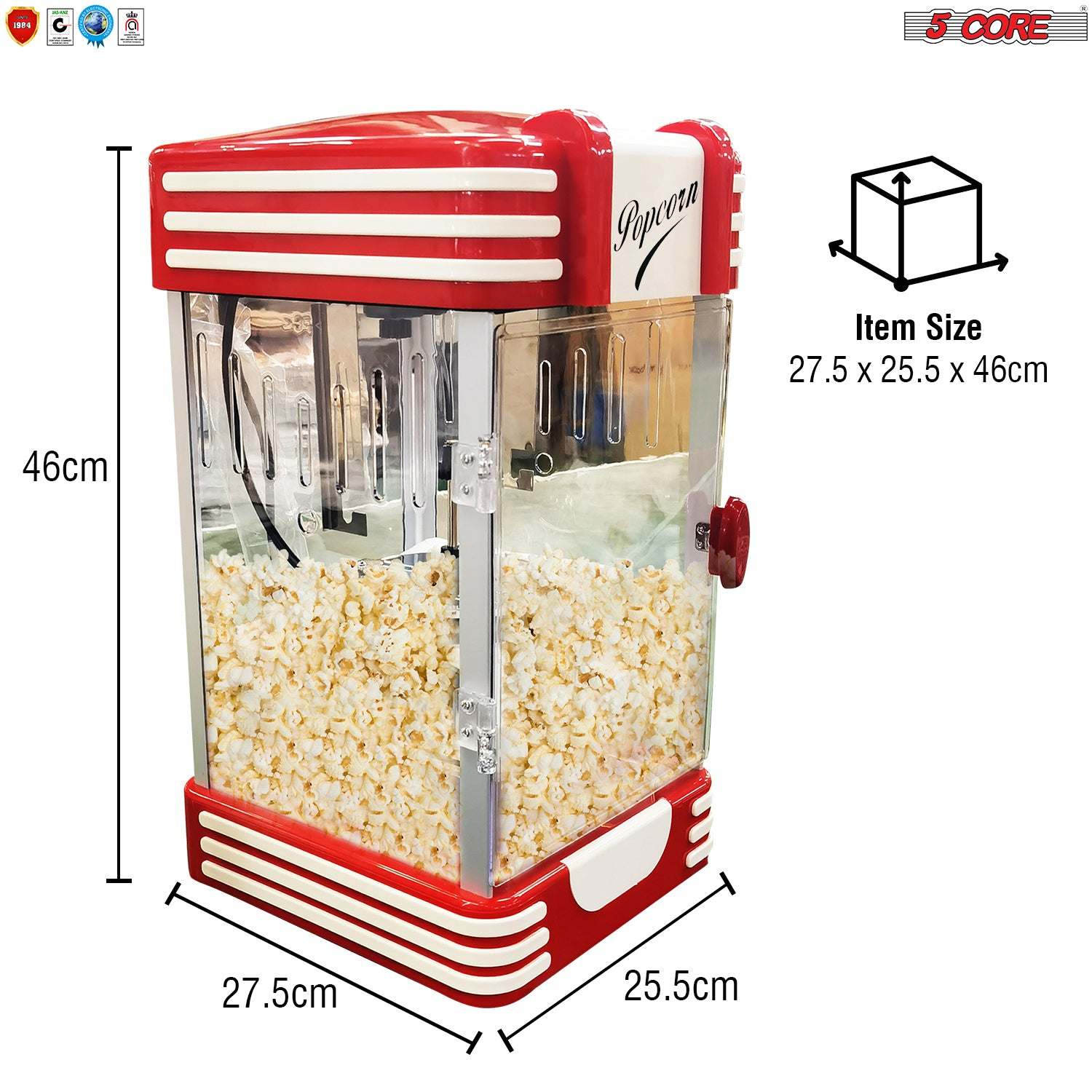 5 Core Popcorn Machine Popcorn Maker Machine used in Home Movie Theater Style Popcorn Popper 4 Oz Antique 300 Watts Big Grande Size - POP 850
