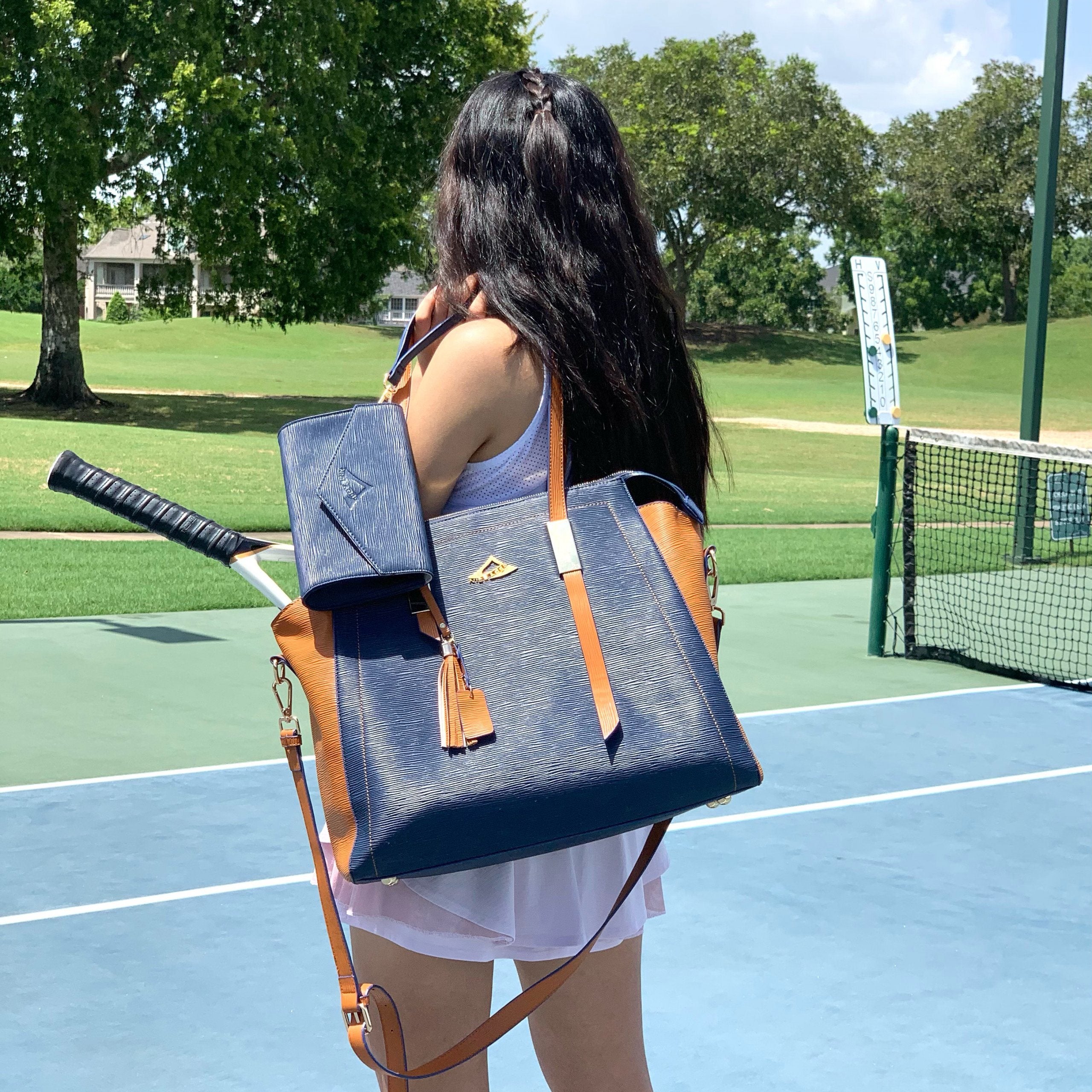 NiceAces BALA Tennis Bag; Pickleball Tote Bag; Laptop Bag and Everyday Two Tone Tote Bag For Women