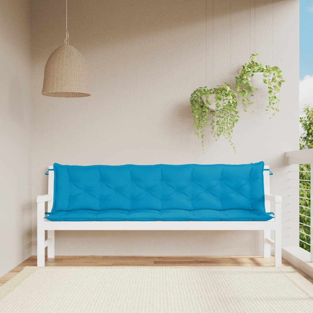 Garden Bench Cushions 2pcs Light Blue 78.7"x19.7"x2.8" Oxford Fabric