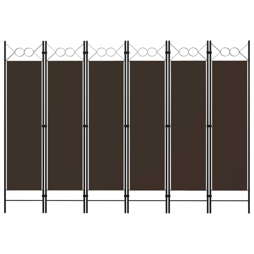 6-Panel Room Divider Brown 94.5"x70.9"