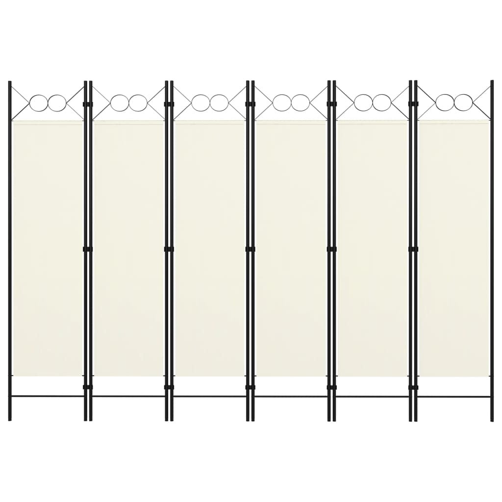 6-Panel Room Divider Cream White 94.5"x70.9"