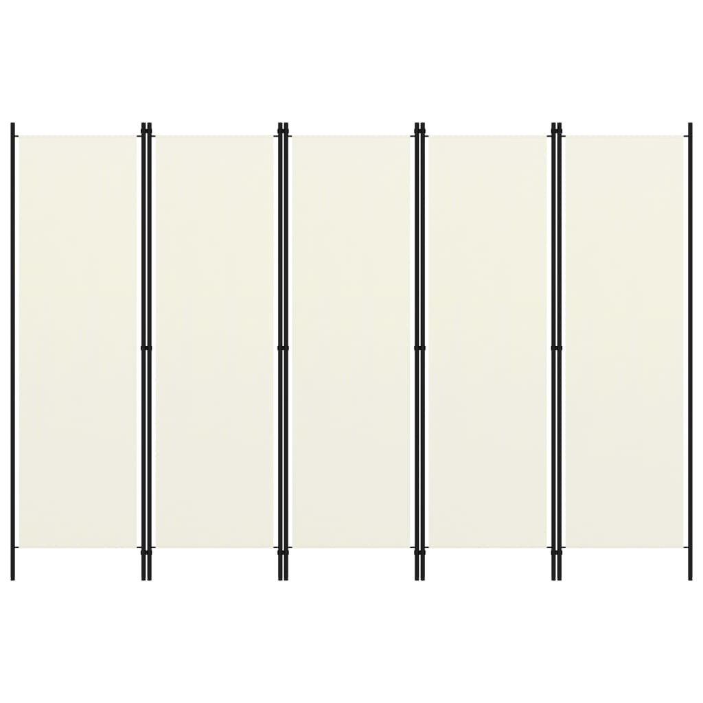 5-Panel Room Divider Cream White 98.4"x70.9"