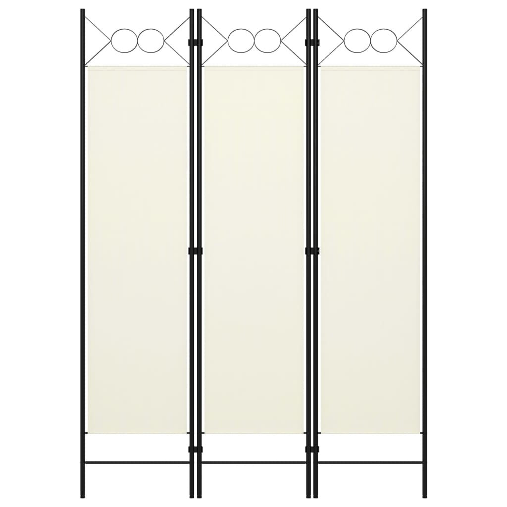 3-Panel Room Divider Cream White 47.2"x70.9"