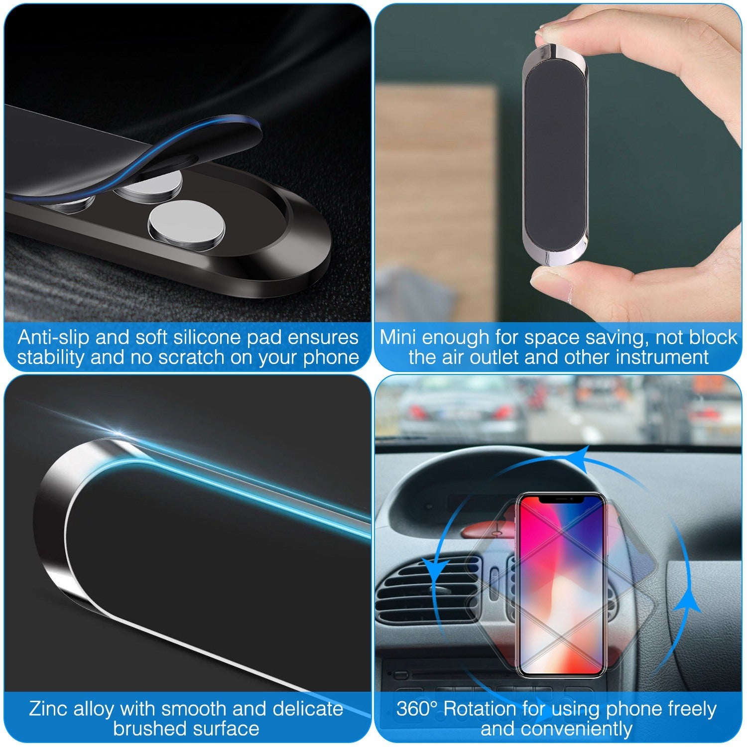 2 Pack Universal Magnetic Car Mounts Dashboard Magnet Phone Holder Stand Fit for iPhone Galaxy iPad