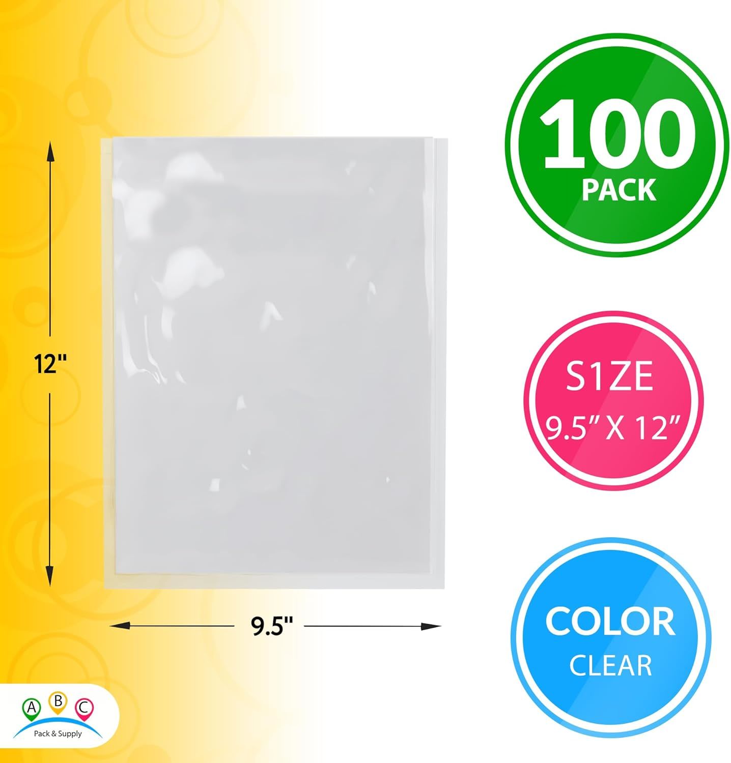 Pack of 100 Packing List Enclosed Envelope 9.5 x 12 Self-Adhesive Top Loading Shipping Label Envelope 9 1/2 x 12 Label Envelope Pouch Top Print Envelo