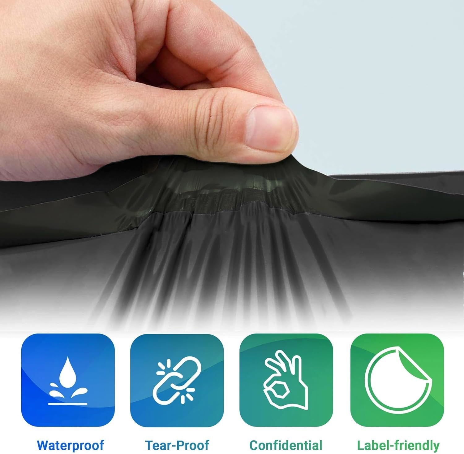 Pack of 50 Black Poly Mailers 19 x 24 Shipping Bags for Clothing 3.2 mil. Poly Mailer Bags 19x24 Plastic Mailing Envelopes for Clothes. Tear Proof Mai