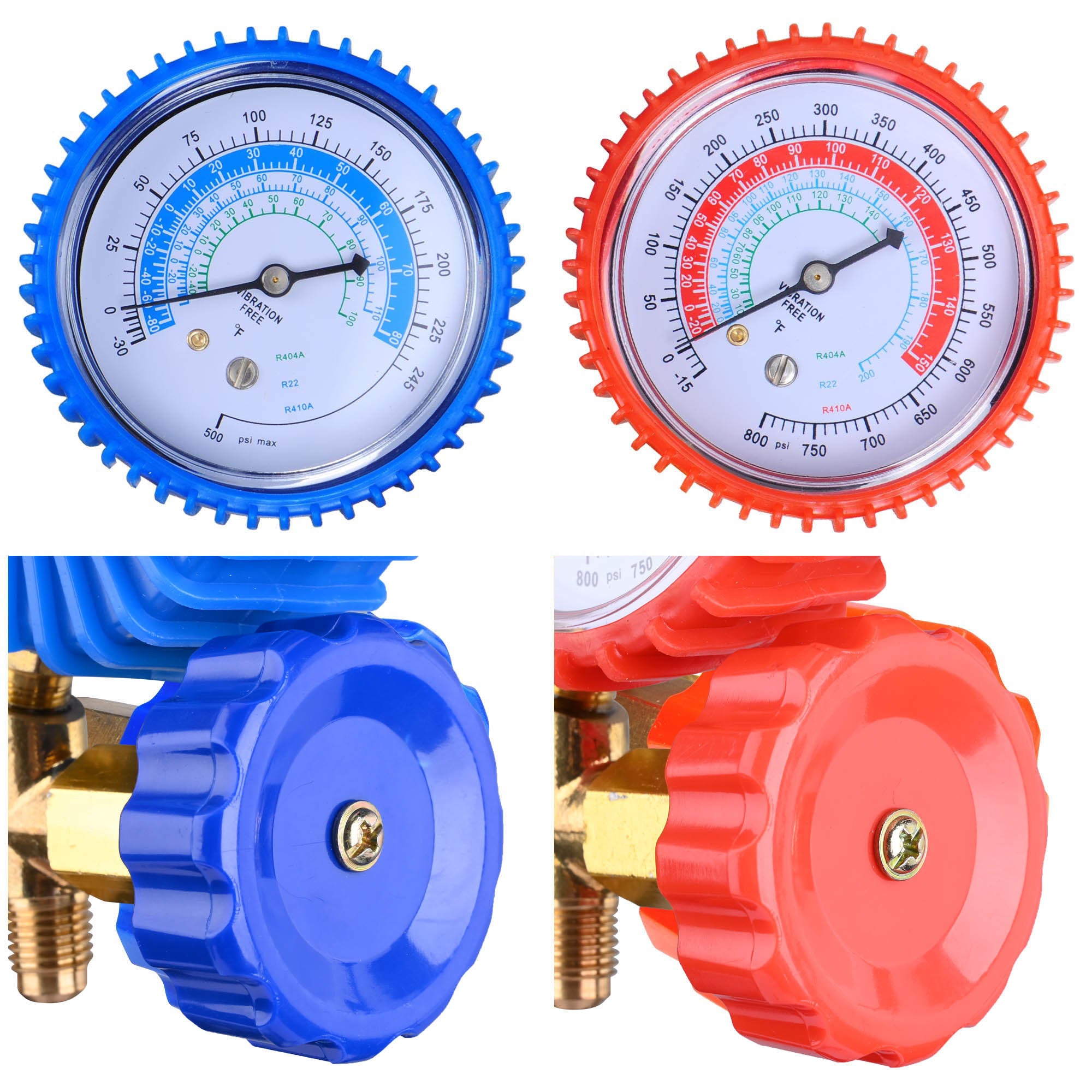 60in Manifold Gauge Hose 1/4in Fitting R410A R22 R404 Side Handle