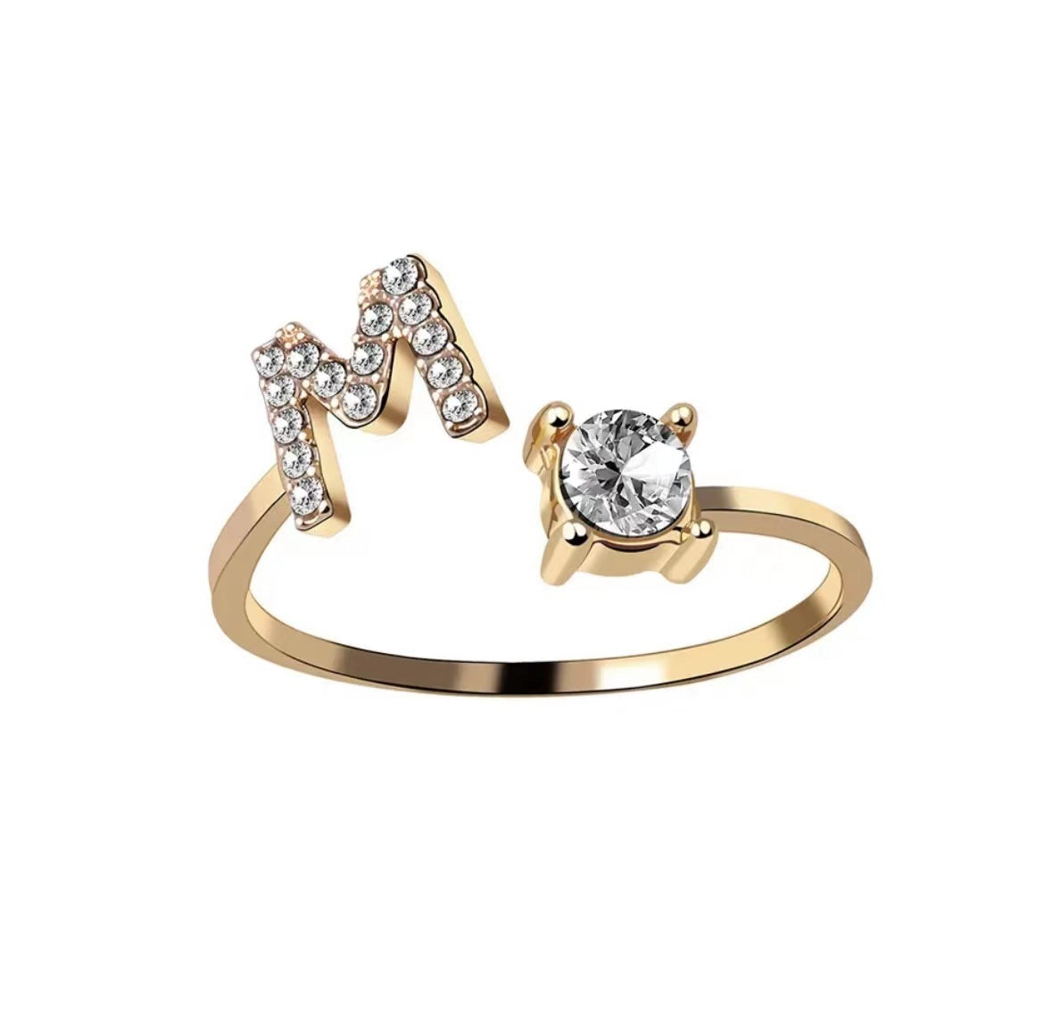 A-Z Letter Adjustable Opening Rings For Women Couple Alphabet Name Men Initials Ring Men Wedding Finger Jewelry