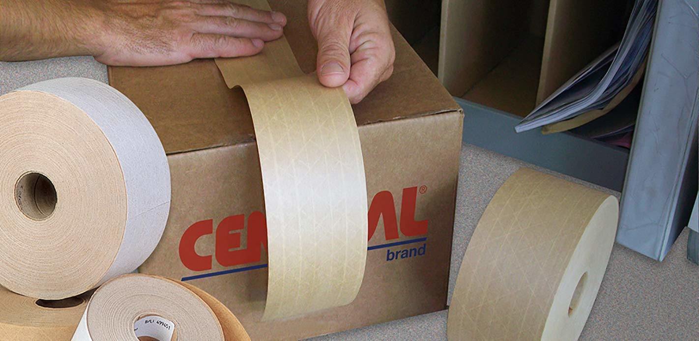 Fiberglass Reinforced Tape 72 mm X 450 ft. 10 Rolls of Kraft Carton Sealing Tape Industrial Gummed Kraft Paper Tape for Medium Light Weight Packaging