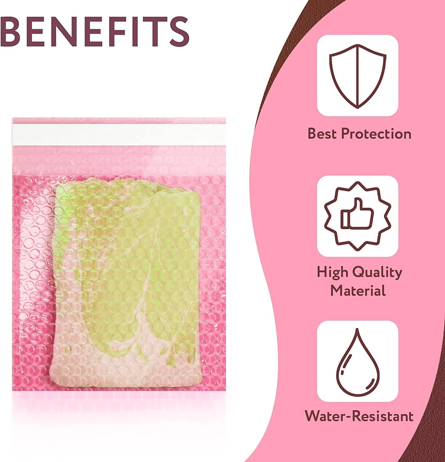 Anti Static Bubble Wrap Pouches 6" x 8.5"; Pack of 25 Pink Bubble Wrap Bags for Ornaments; Fragile Items; Waterproof PE Self Seal Bubble Pouches; Cush