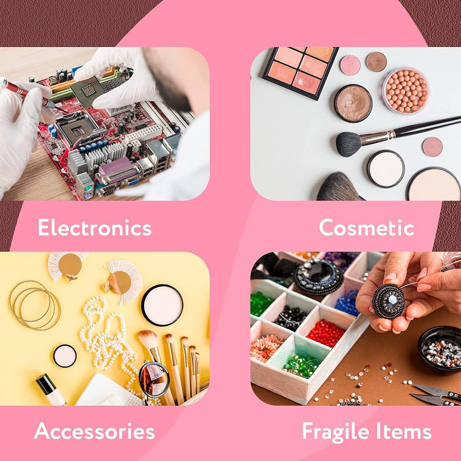 Anti Static Bubble Wrap Pouches 6" x 8.5"; Pack of 25 Pink Bubble Wrap Bags for Ornaments; Fragile Items; Waterproof PE Self Seal Bubble Pouches; Cush