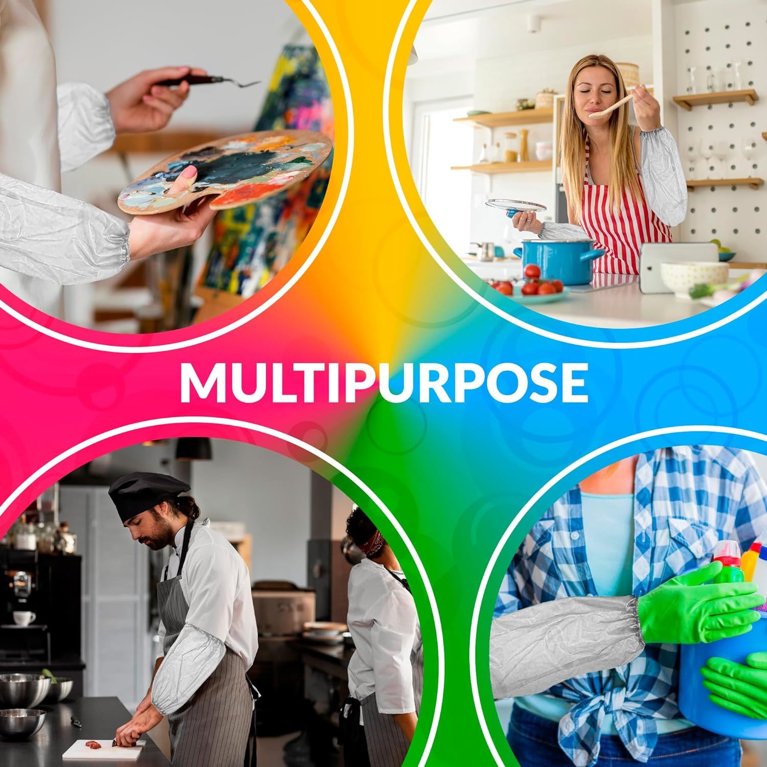 Pack of 2000 White PE Oversleeves 18' Size. Disposable Water Resistant Arm Cover Sleeves. 1 Mil Thickness Sleeves Cover. Industrial Grade Polyethylene