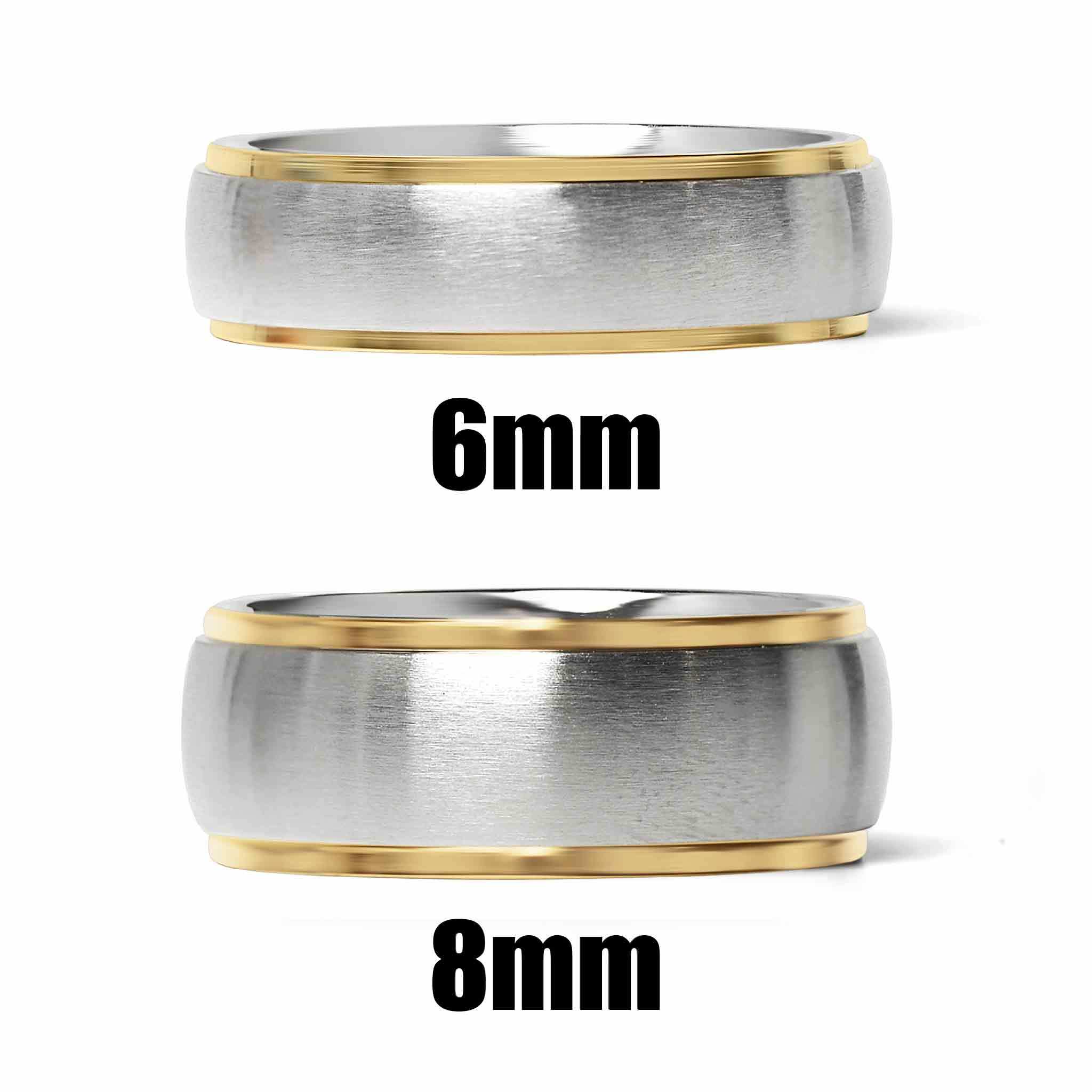 Gold Edge with Brushed Center Stainless Steel Ring / CFR0003