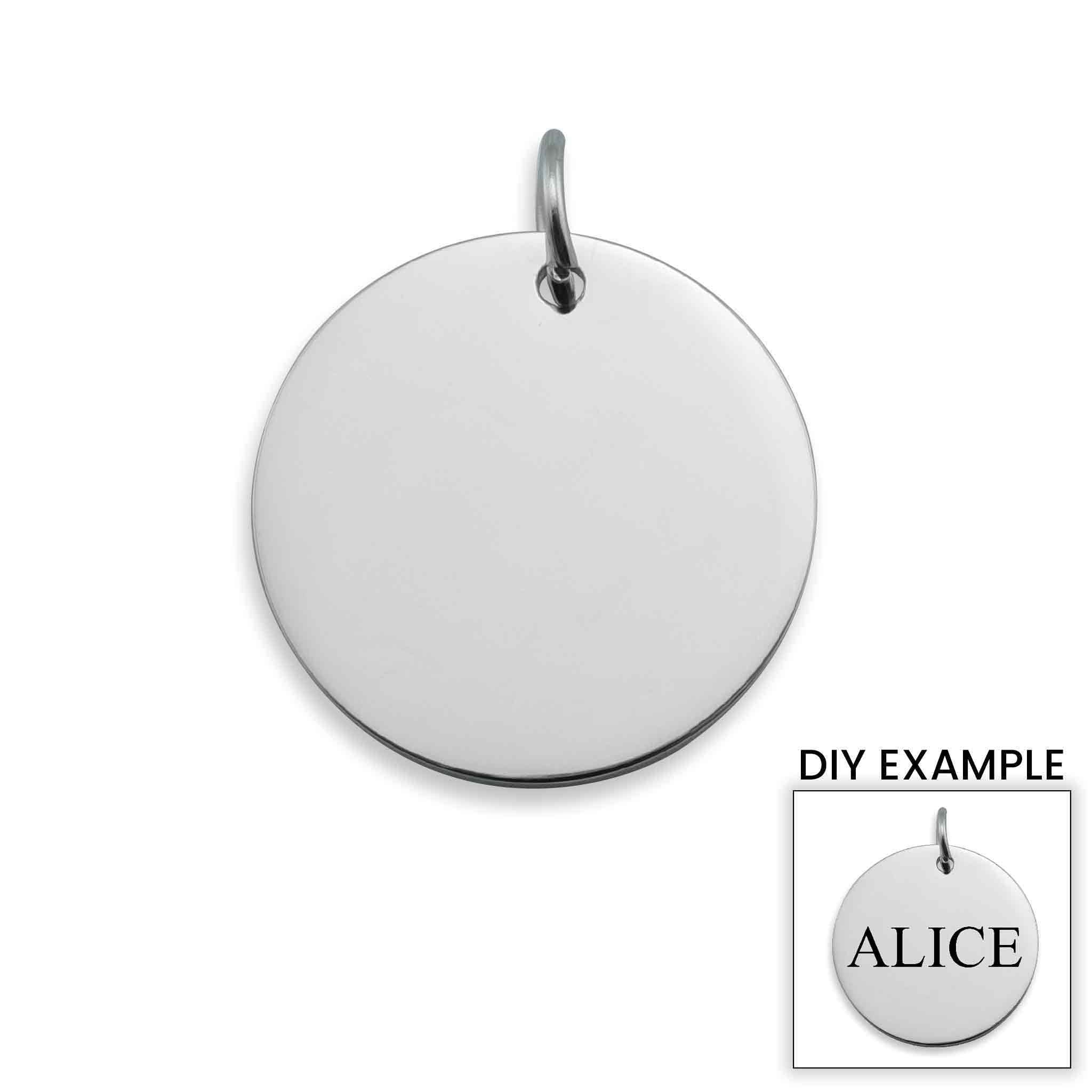 Blank Round Polished Stainless Steel Pendant / SBB0013