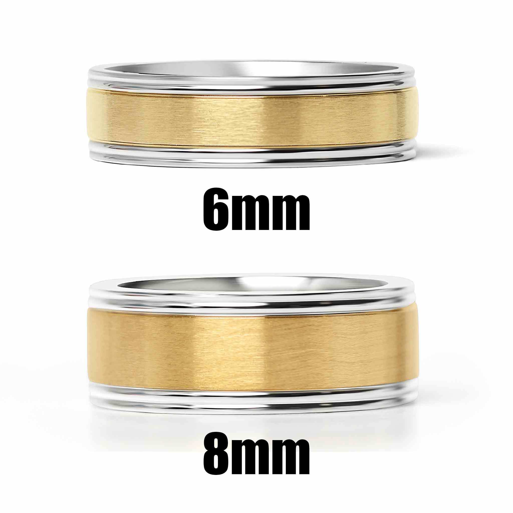 Gold Center Polished Stainless Steel Ring / CFR7027