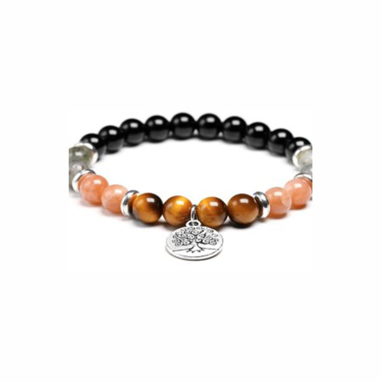 Men Bracelets Natural Healing Energy Tiger Eye Bracelet Polished Lapis lazuli Beads Bangle Elastic Women Jewelry