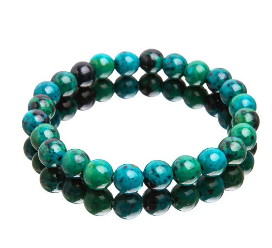 Men Bracelets Natural Healing Energy Tiger Eye Bracelet Polished Lapis lazuli Beads Bangle Elastic Women Jewelry