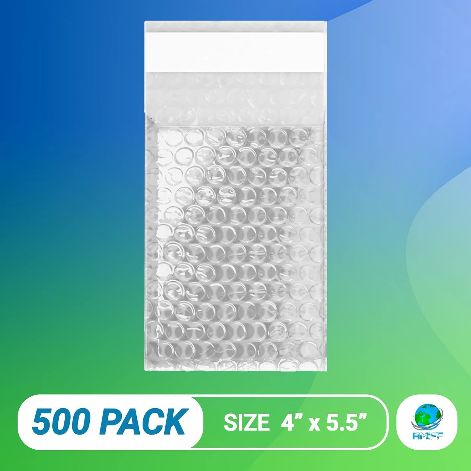 Self Seal Bubble Pouches 4 x 5.5; Pack of 500 Packing Bubble Bags for Shipping with Bubble Cushion; Waterproof Clear Bubble Out Bag with Adhesive Clos