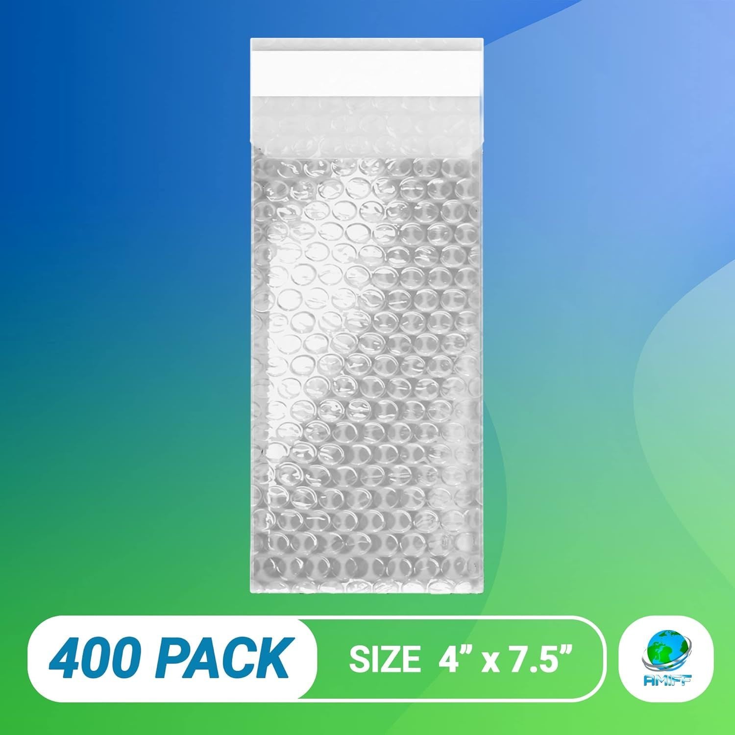 Self Seal Bubble Pouches 4 x 7.5; Pack of 400 Packing Bubble Bags for Shipping with Bubble Cushion; Waterproof Clear Bubble Out Bag with Adhesive Clos