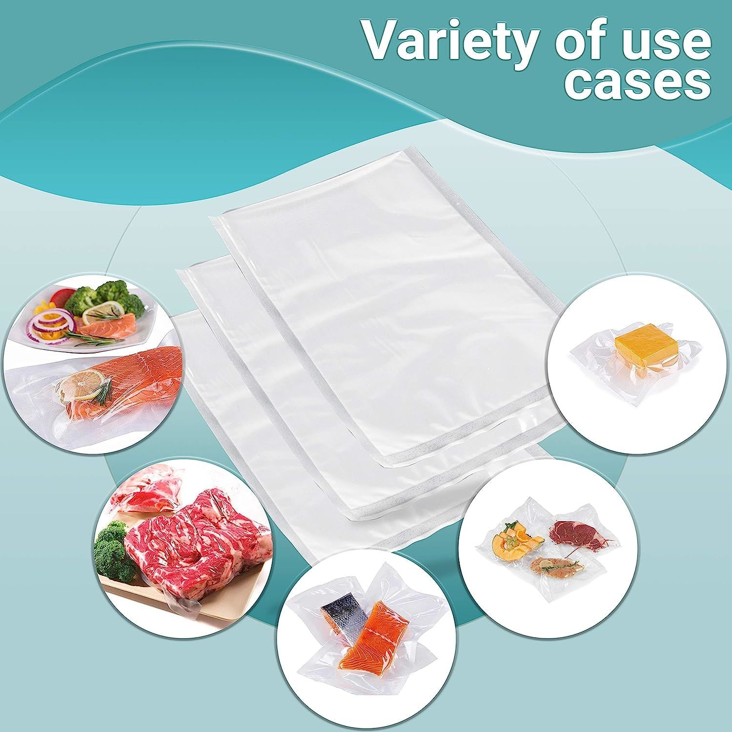 Pack of 1000 Co-Extruded Vacuum Pouches; Clear 8 x 10. Vacuum Food Bags 8x10. 3 mil Thickness. USDA Approved. Polyethylene Bags for Packing and Storin