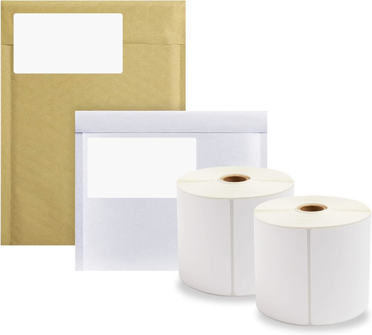 5700 Pack of White Thermal Transfer Labels 4" x 6" Perforated Thermal Shipping Label (XL) with 1" Core. Self-Adhesive Rolls. Mailing Postage. Printing