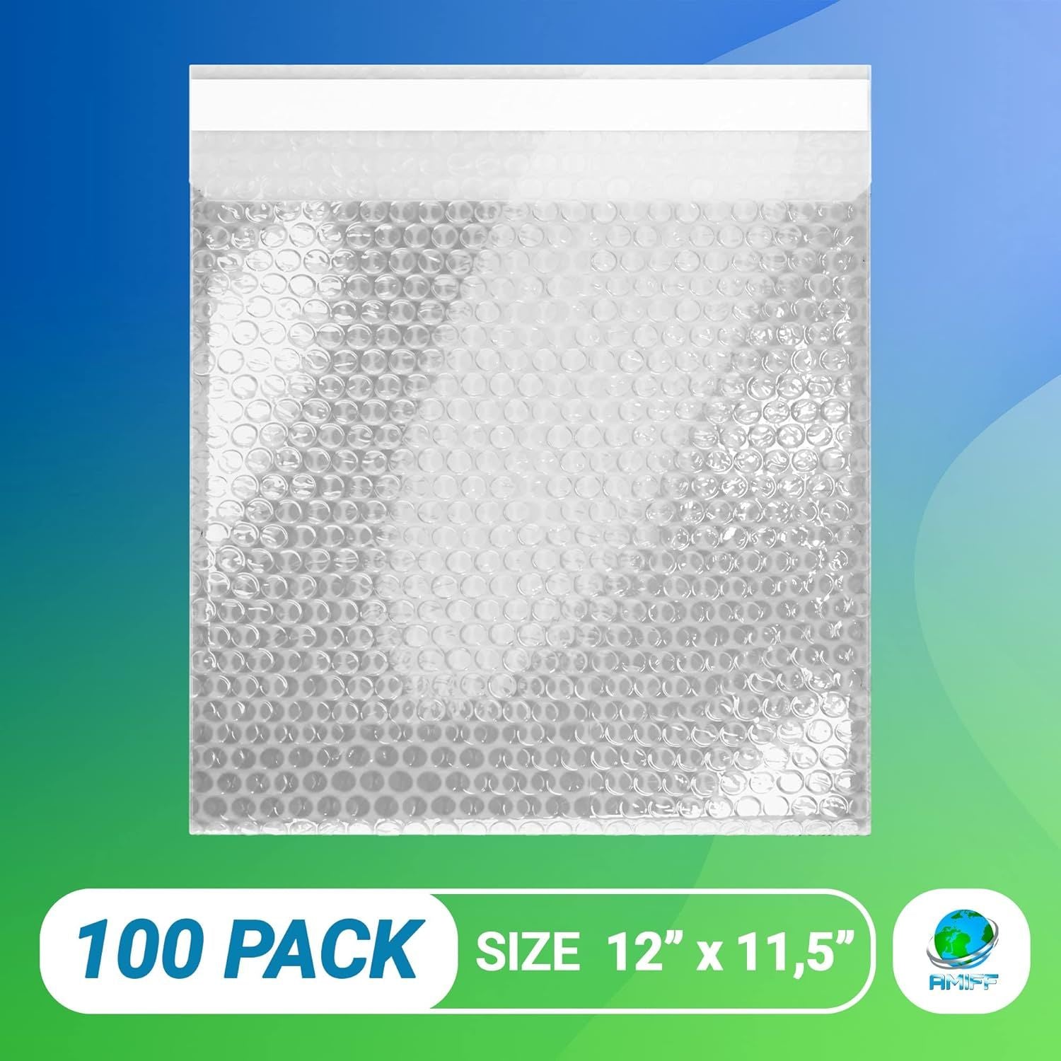 Self Seal Bubble Pouches 12 x 11.5; Pack of 100 Packing Bubble Bags for Shipping with Bubble Cushion; Waterproof Clear Bubble Out Bag with Adhesive Cl