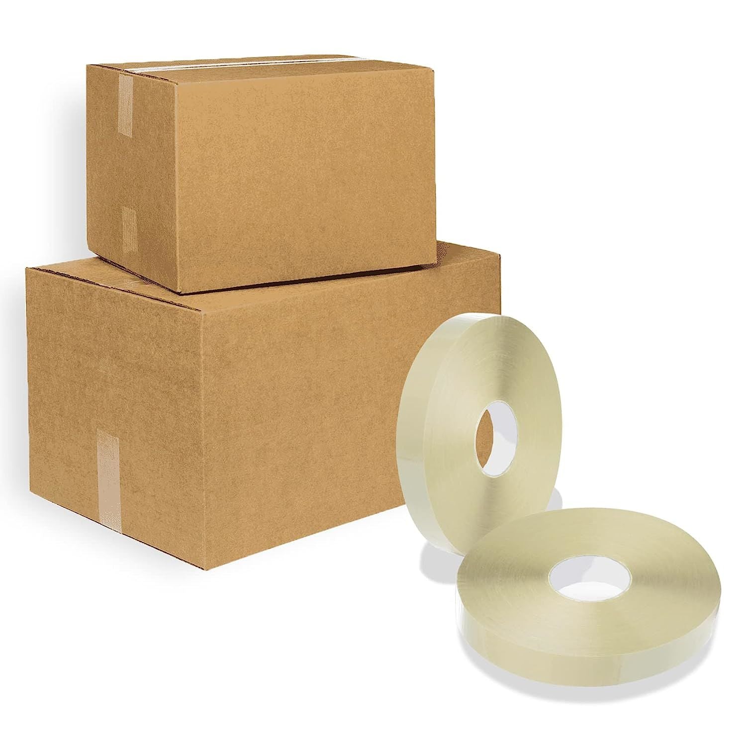 6 Pack 1.9 Mil - 2" x 1000' Clear Hotmelt Adhesive - Sealing Tape. Packing Rolls for Packaging; Shipping Boxes. Household & Office for Box Sealing; Sp