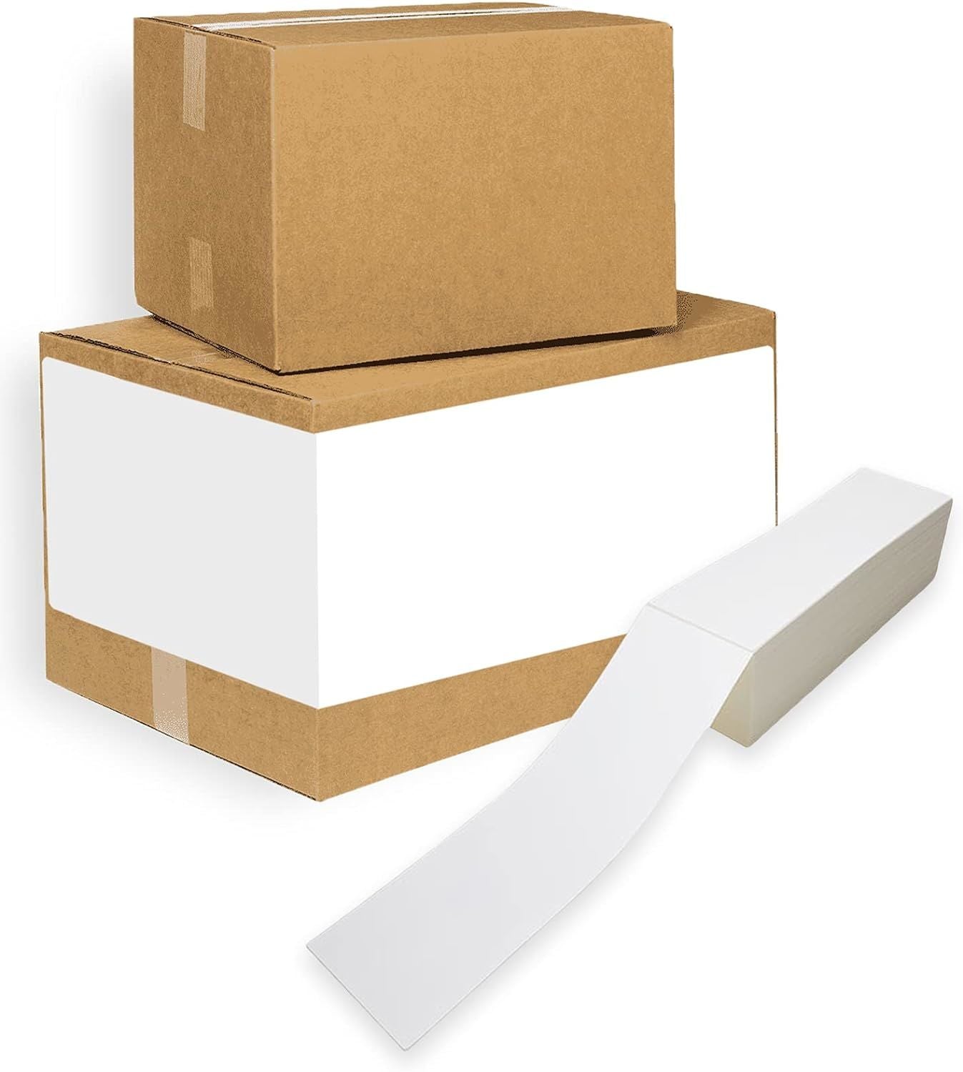 2000 Pack Direct Thermal Fanfold Labels 4" x 13". Self-Adhesive Rolls. Mailing Postage. Printing Paper. Blank for Shipping; barcoding