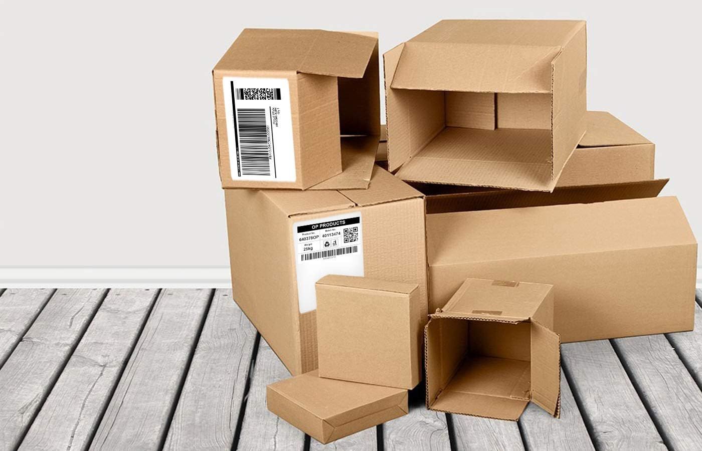 4000 Pack Thermal Transfer Fanfold Labels 4" x 6". Perforated Self-Adhesive Rolls. Mailing Postage. Printing Paper. Blank for Shipping; barcoding