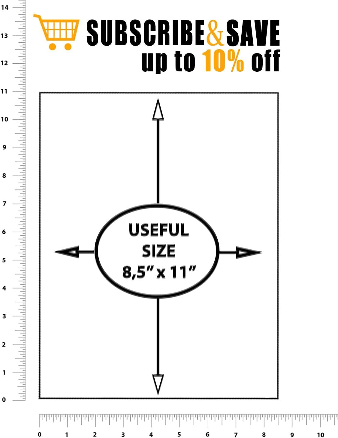 1000 Pack 8.5" x 11" - Laser Sheet Labels. Adhesive Sticks for Shipping and mailing