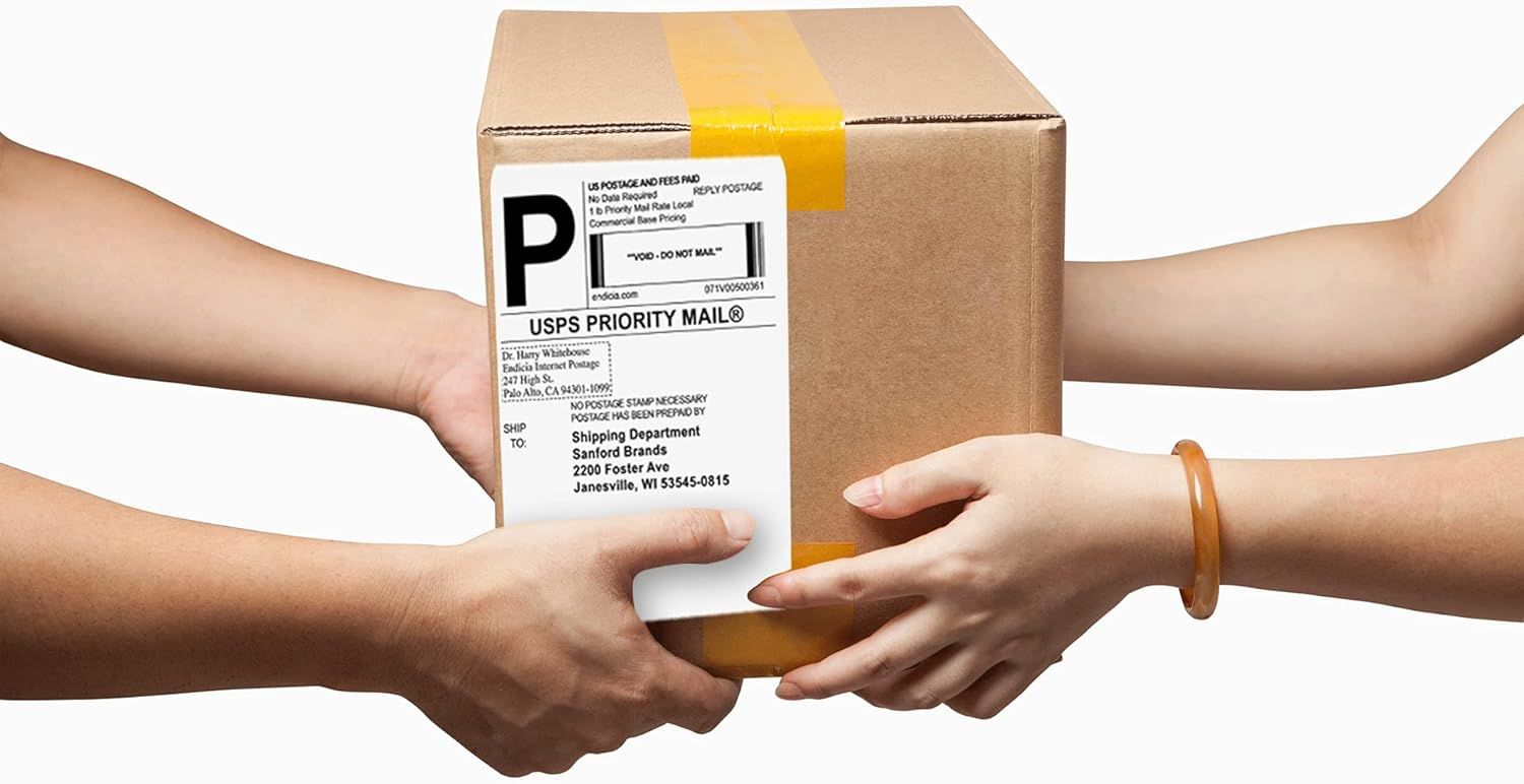 3000 Pack Direct Thermal Fanfold Labels 4" x 8". Self-Adhesive Rolls. Mailing Postage. Printing Paper. Blank for Shipping; barcoding